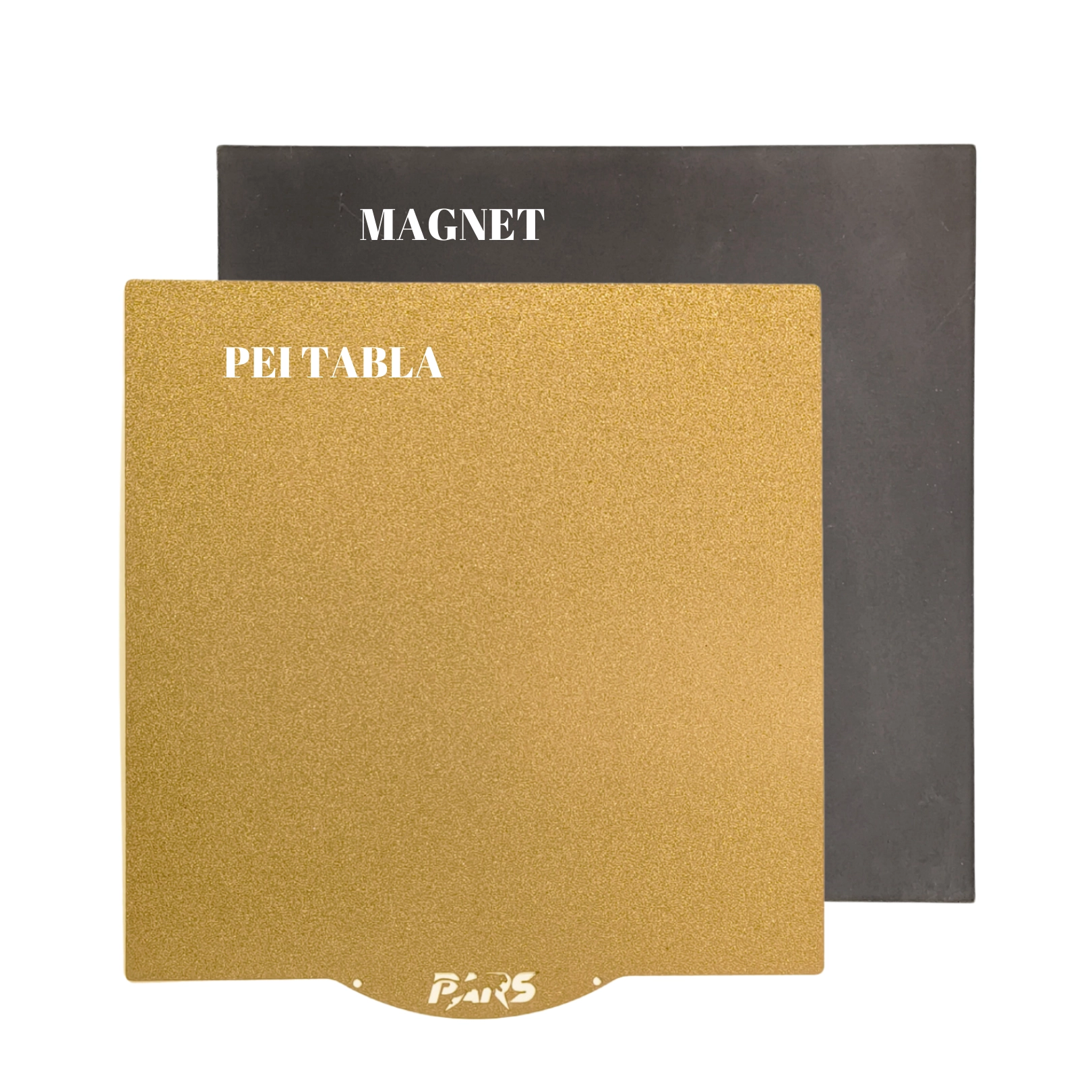 377x370 mm Pars Gold Özel Yay Çeliği Yerli Manyetik Pei Tabla (Magnetli)