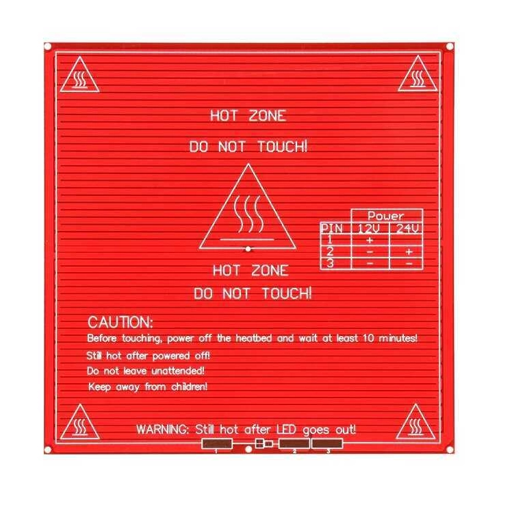 3D Yazıcı 12V/24V MK2B Isıtıcı Tabla - 214x214mm - Termistörlü