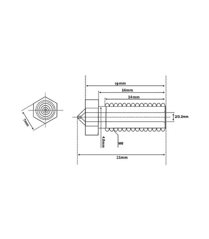 0.2 mm Volcano Pirinç Nozzle - 1.75mm - Sidewinder X1/X2 Uyumlu
