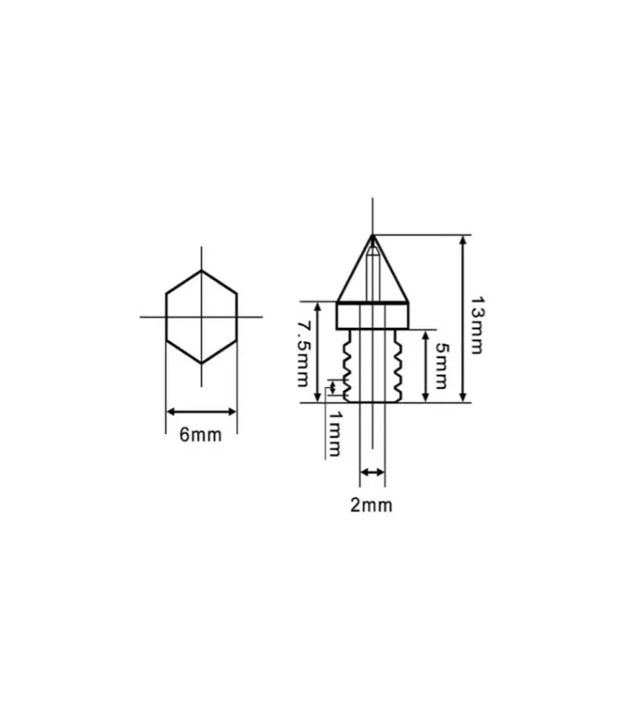 0.5mm MK8 Pirinç Nozzle - Creality Ender-3 Pro/V2 CR-10 Uyumlu