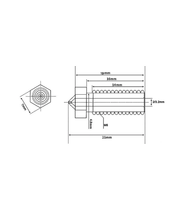 0.8mm Volcano Pirinç Nozzle - 1.75mm - Sidewinder X1/X2 Uyumlu