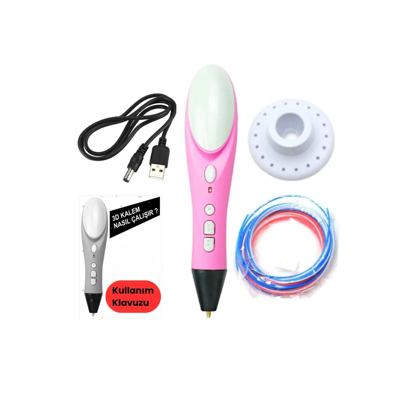 3D Kalem Yazıcı - Pembe - Filament Hediyeli