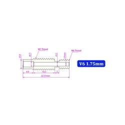 3D Yazıcı E3D V6 M7x22mm Barel - All Metal - 1.75mm