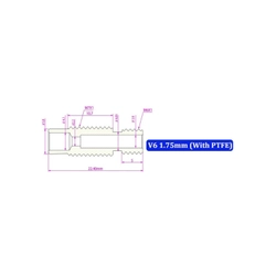 3D Yazıcı E3D V6 M7x22mm Teflonlu Barel - All Metal - 1.75mm