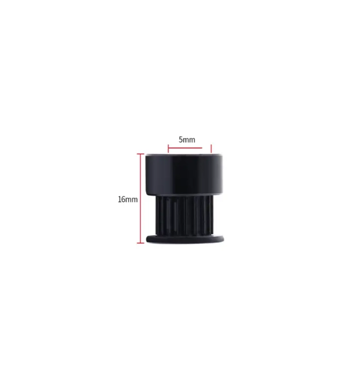 3D Yazıcı GT2 6mm 20 Diş Kasnak - 5mm Şaft Çapı - Siyah