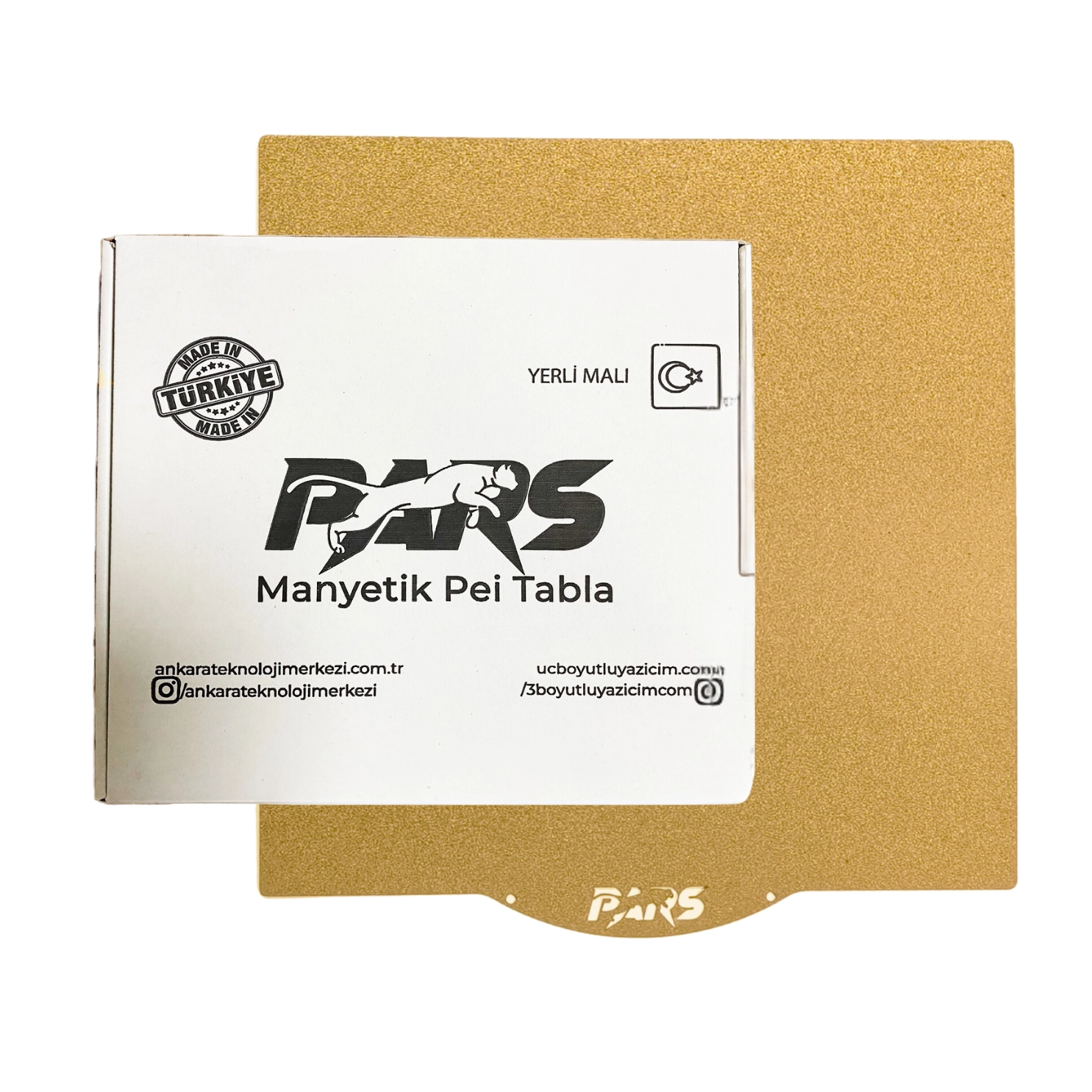 470x470 mm Pars Gold Özel Yay Çeliği Yerli Manyetik Pei Tabla (Magnetli)