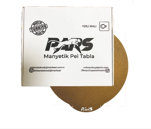 310x310 mm Pars Gold Özel Yay Çeliği Yerli Manyetik Pei Tabla (Magnetli) (Yuvarlak Kesim)