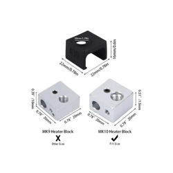 MK10 Alüminyum Isıtıcı Blok Silikon Çorap/Hotend Çorabı - Siyah